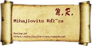 Mihajlovits Róza névjegykártya