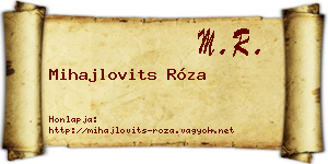 Mihajlovits Róza névjegykártya