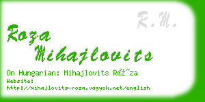roza mihajlovits business card